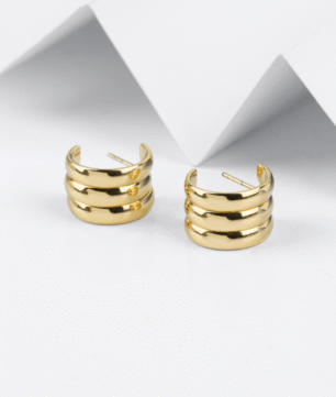 Triple Wave Hoops
